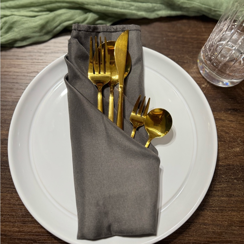 Gold and Gray Flatware Set for Dining